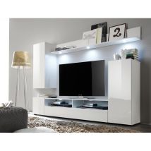 Dos-Regalsystem Weiß Hochglanz – Regal mit Licht – Hochwertige Materialien – Stilvolles Design – 139695401