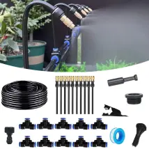 Kit De Pulvérisation Universel Diy (20 Mètres) Avec Système D'Irrigation Automatique Incurvé À 360° Pour Plantes De Jardin (brumisation, Arrosage).