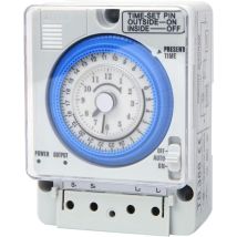Rowythk – Orologio Analogico 24 Ore Per Montaggio Su Guida Din – Timer Meccanico 16a – Programmazione A Intervalli Di 15 Minuti – Alimentazione 100-