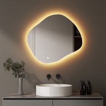 Asymmetrischer Spiegel Mit Led Beleuchtung 64 X 74 Cm Badspiegel Mit Beleuchtung Bad Spiegel Mit Licht Led Spiegel Mit Touch-schalter, Dimmbar 3 