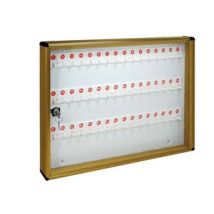 Tableau d'affichage porte-clés intérieur – 48 crochets – Aluminium anodisé bronze – 55x5x40 cm