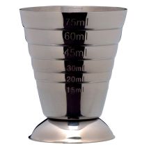 Piazza - Misurino Cocktail In Acciaio Inox, Dosatore Professionale Per Attrezzatura Bar, Jigger Barman Capacità 75ml