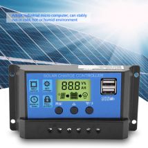 Contrôleur Solaire Pwm 12 V/24 V Usb, Régulateur De Batterie Pour Panneau Solaire, Écran Lcd, Surcharge, Surintensité (yjss-30a)