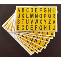 Provost - Lettres Adhésives Panachées A-z Jaune - Hauteur 15 Mm - Lot De 25