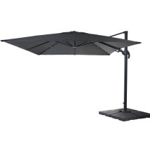 [non Utilizzato] Ombrellone Parasole Decentrato Hhg-395 Orientabile 3x4m Alluminio Antracite Con Base