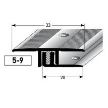 Bergangsprofil Aluminium Eloxiert Bronze Dunkel Breite 33 Mm Höhe 5 - 9 Mm Länge 1000 Mm Gebohrt Übergangsschiene Übergangsleiste Bodenprofil 