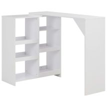 Mesa Alta De Bar/bistro Con Estante Extraíble Blanca 120 Cm 0902045