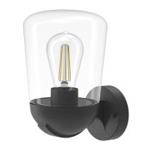 Cristal Record Lighting - Aplique 'nera' E27 Ip44 Fabricado En Aluminio Y Cristal Color Negro