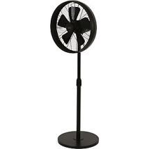 Ventilador de pie negro – 3 velocidades – 1250 rev/min – 50 vatios – 58.6 m³/h – Ajustable 1030-1500 mm