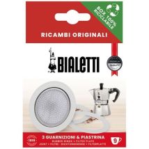 Juntas Pz 3 + Filtro de café All.Tz 9 – Goma – Compatible con cafeteras Bialetti Moka Express, Dama, Break, Fiammetta, Iris, Junior, Morenita