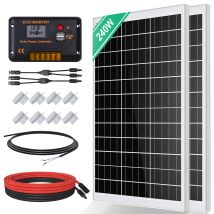 Eco-worthy - 240w 12v/24v Solar Panel Kit Off Grid Battery Charge For Caravan Rv Marine Trailer Camper Van Camping