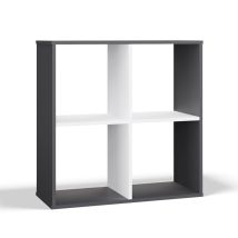 Marion - Estantería Funcional Con Compartimentos Para Dormitorio/despacho/salón - Dimensiones: 75 X 75 X 30 - Antracita Y Blanco