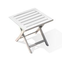 Klappbarer Gartencouchtisch aus Aluminium – L 43 x B 43 x H 40 cm – Ideal für kleine Räume – Gartenmöbel