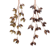 WEBMARKETPOINT – Rama de algodón 75 cm – Marrón oscuro con detalles dorados
