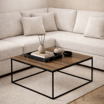 Table Basse Carrée Noyer - 75x75 Cm - Pola