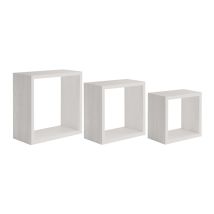 Ahd Amazing Home Design - Kubischer 3er Set Wandregal Mod. Incubo Slim Farbe Eiche Gebleicht