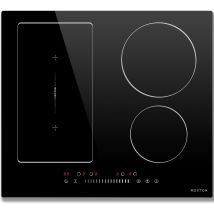 Noxton Plaque Induction 4 Feux Avec Flexizone, Plaque Eletrique 4 Foyers Encastrable, Table De Cuisson Induction 60 Cm Avec Curseur, Booster, 