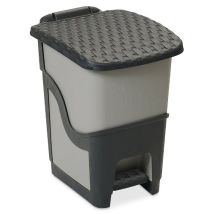 Dea Home Z441m095 Pattumiera Rattan Bin, 18 L, 28x35x40, Antracite/tortora