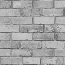 Debona - Grey Glitter Brick Effect Wallpaper Textured Vinyl Sparkle