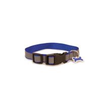 Collar Perro Reflectante Azul 1,6x25/35cm.