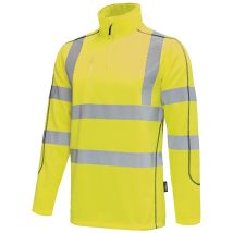 Vizwell - Warnschutz-thermo-shirt Vwfc70 Gr. 5xl Leuchtgelb/marine