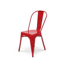 Silla De Estilo Industrial De Metal Rojo - Acabado Brillante
