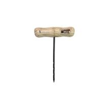 Barrena manual de acero templado para madera No 2 1/2 – Mango de encina torneada – 80 x 5 mm