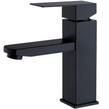 Homelody - Wasserhahn Bad Schwarz Badarmatur Warm Und Kalt Waschbecken Armatur Mischbatterie Einhandmischer Gäste Wc Waschtischarmatur Schwarz