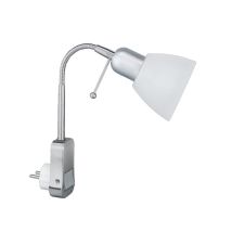 Stecker-spot Mit Schalter Und Flexarm, Kunststoffschirm Weiß