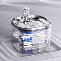 Katzentrinkbrunnen, 2 L, Automatischer Katzenwasserspender Aus Edelstahl, Ultra-leiser Trinkwasserbrunnen Für Haustiere, Hundebrunnen, Wassernapf Für 