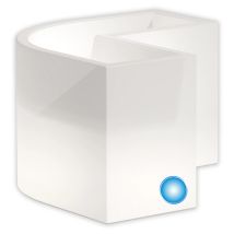 Jardinera Luminosa Flowerpot Angular Led 80x80x35 cm Azul - Polietileno Ecológico - Ideal para Exteriores