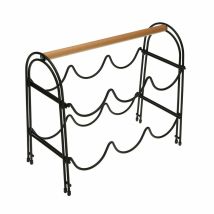 Bhdesign - Versa Botellero Metal Madera 14x27,5x32,7 Cm , Botellero Versa Metal Madera Acero 14 X 27,5 X 32,7 Cmmarca Versabotellero Capacidad 6 