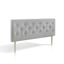 Cabecero Tapizado Zeus 150 X 100 X 8 Cm. Capitone En Tela Gris