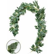Bravix Ghirlanda Di Eucalipto Artificiale Da 200 Cm, Foglie Di Eucalipto, Tralcio Di Eucalipto Fatto A Mano, Ghirlanda Di Foglie Verdi, Decorazione 
