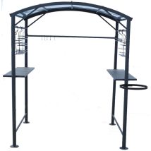 HABRITA – Tettoia per Barbecue in Acciaio Epossidico – 250x135x224 cm – Grigio Antracite – 3.37 m²