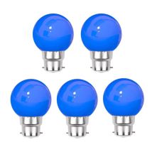 Lot De 5 Ampoules Led Bleues B22 Incassables - Guirlandes Guinguette - Culot Baïonnette