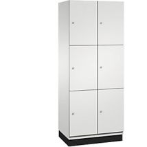Eurokraft Armario de 3 compartimentos Cambio 2 secciones gris luminoso – 1950 mm altura – 800 mm ancho – 525 mm profundidad – 0.88 mm grosor