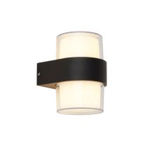 2Lt LED Außen Up & Down Licht Wandhalterung – Aluminium – IP44 – 6W – 3000K – 5 Lumen – Schwarz, Weiß, Klar