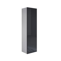 Mobile Sospeso Vetrina Soggiorno Moderno Salotto Vetrinetta Pensile 40x165x28 Modello Luke V4 Bianco E Nero Lucido