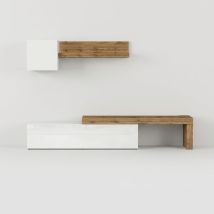 Meuble Tv Mural De Salon Moderne Chronos N°22 - Blanc