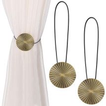 Bebusingoto - Abrazaderas Magnéticas Para Cortinas, 2 Unidades, Bronce, Ideales Para Decoración De Interiores, Hogar, Oficina, Hotel.