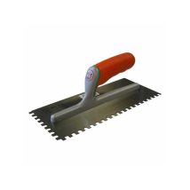 Llana de acero especial templado – Perfil dentado izquierdo – Mango de goma – Flexible y resistente