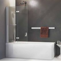 Jacuzzi – Pared de bañera Epure – 140 x 90 cm – Cristal tratado Clearglass – Bisagras de latón cromado