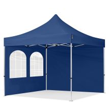House Of Tents - Toolport 3x3 M Tente Pliante - Alu, Côtés Avec Fenêtres, Bleu Foncé