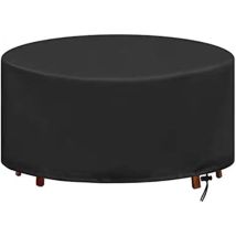 Housse Table De Jardin, Ronde Oxford Housses Pour Mobilier De Jardin, Indéchirable Résistante Aux Uv Housse Table Exterieur, T X H Ø 120x75 Cm