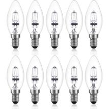 42w E14 C35 Dimmable Halogen Bulb Ac 220-240v Warm White 2700k E14 Transparent Halogen Candle Bulb (10pcs)