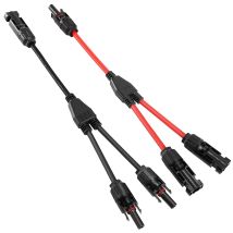 Moonstars - Professional Solar Panel Cable (1 To 2 Pin) Mmf+ffm Y Connector Solar Panel Cable 1 Pair Solar Adapter