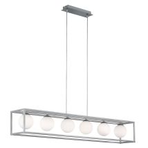 Wofi - Pendelleuchte Hängelampe Esstischleuchte Wohnzimmerleuchte, Mit Rahmen Und Weißen Glaskugeln, 6x3,5w 6x320lm, 3000k, Lxh 105x150 Cm 