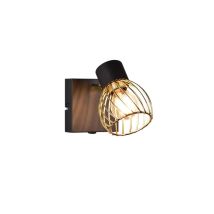 Wandstrahler Ardon Mit Gitter Lampenschirm In Gold, Breite 9cm