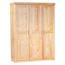 Dreitüriger Kleiderschrank, Eichenfarbe, 140 X 190 X 55 Cm.